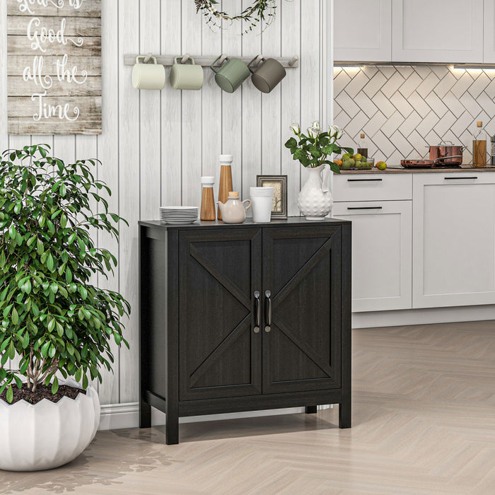 HOMCOM Storage Cabinet, Buffet Sideboard with Adjustable Shelf, Black