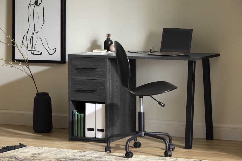Zolten Computer Office Desk with Power Bar - Grey Oak