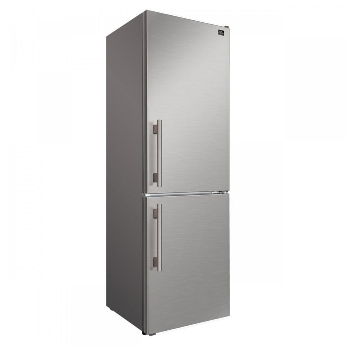 Forno Custodia 24\" Bottom Freezer, 10.3 cu.ft., Right Swing, Total No frost, Stainless Steel - FFFFD1766-24RS Refrigerator
