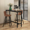 HOMCOM 27" Counter Height Bar Stools Set of 2, Industrial Kitchen Stools