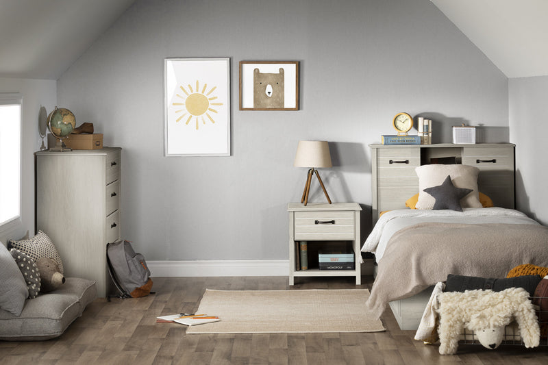 Ulysses Bookcase Headboard - Winter Oak