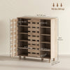 HOMCOM Shoe Storage Cabinet with 5-Tier Cupboard and 5 Open Shelves, Beige