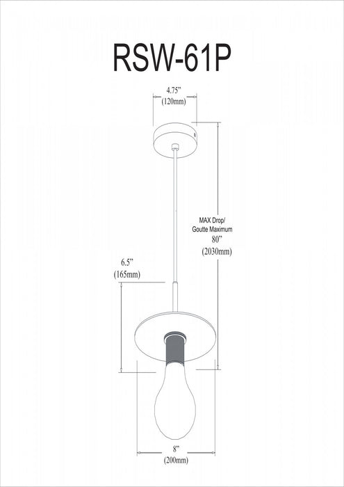 Dainolite Roswell 1 Light Pendant Medium Aged Brass Lamp