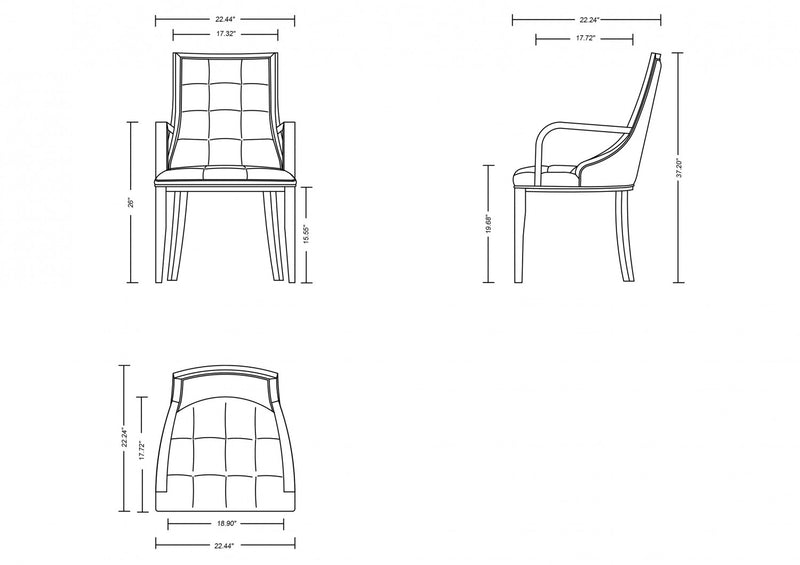 Fifth Avenue Traditional Wood Upholstered Dining Chair in Tan - Set of 2