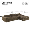 Cloud 116 Inch Modular Sectional Sofa with Ottoman and Legless Design, Brown | Cloud Canape Sectionnel Modulaire 116 po avec Ottoman et Design Sans Pieds, Brun
