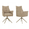 Elowen Taupe Upholstered Swivel Dining Armchair (Set of 2) | Fauteuil de salle a manger pivotant Elowen rembourre taupe (ens. de 2)