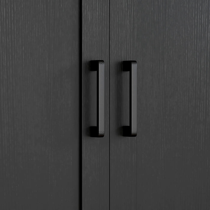 HOMCOM Storage Cabinet with Double Doors and Adjustable Shelf, Black