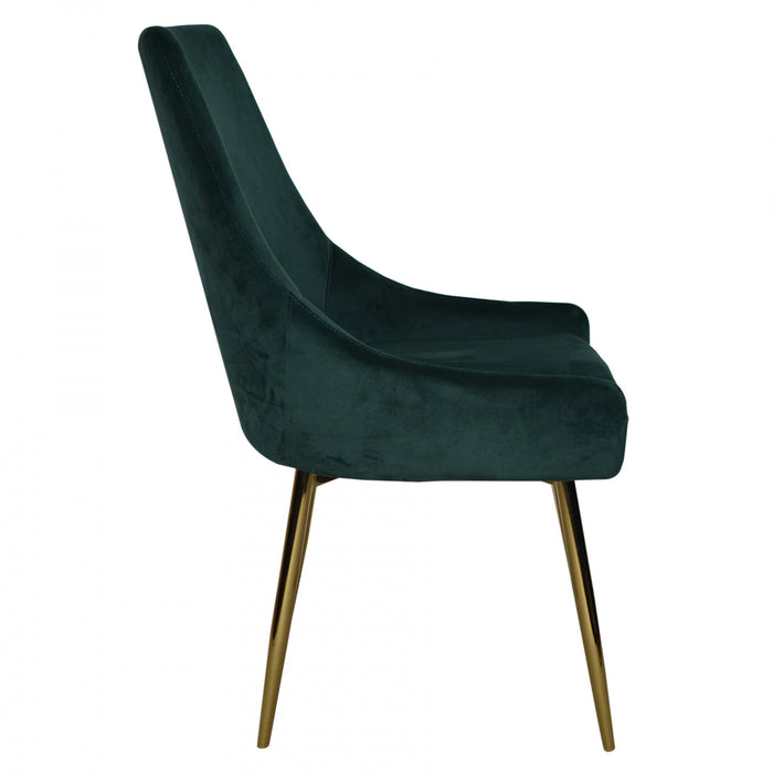 Callan Forest Green Velvet Accent Dining Chair (Set of 2)