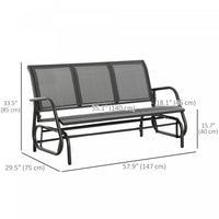 Outsunny 3-seat Outdoor Glider Chair, Patio Rocking Chair, Grey