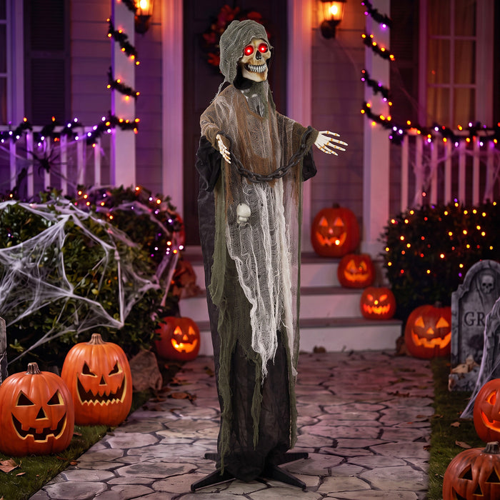 5.6ft Animated Halloween Grim Reaper, Halloween Animatronics