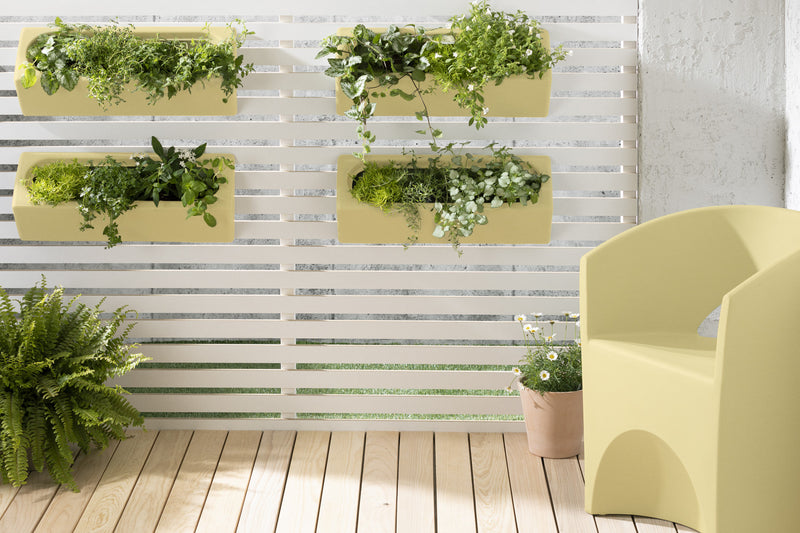 Dalya 4-Piece Outdoor Wall Planter - Light Yellow