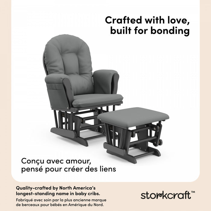 Storkcraft Hoop Glider and Ottoman - Gray/Gray