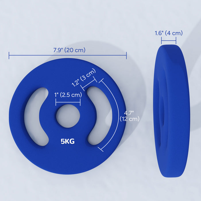 Soozier Standard Weights Plates With Easy-grip Handles, 2 X 11lbs