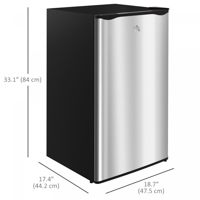 HOMCOM Mini Fridge with Freezer Thermostat Reversible Door for Bedroom