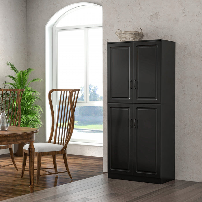 HOMCOM 71\" Kitchen Pantry with 4 Hinged Doors and Adjustable Shelves
