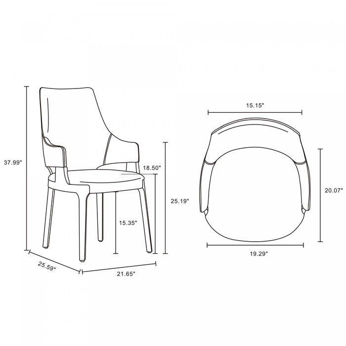 Kara Modern 8-Piece Dining Chair Set in Light Gray