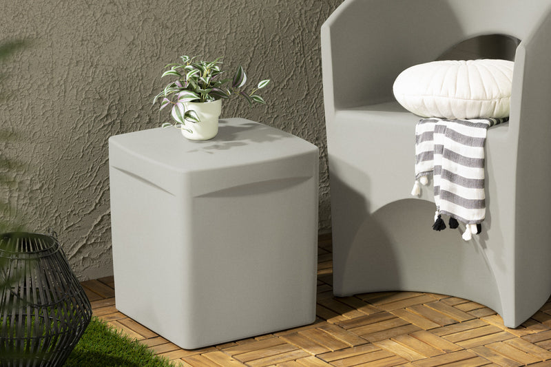 Dalya Square Outdoor Side Table - Greige