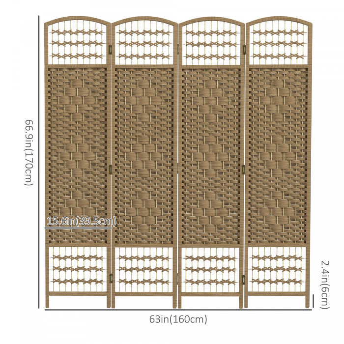 Homcom 4 Panel Folding Room Divider 5.6 Ft Privacy Screen Panel
