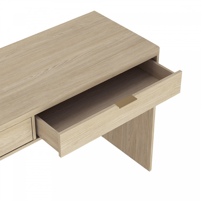 Evelyn Modern 60\" Writing Desk in Natural (2-Drawer)