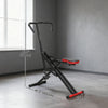 Soozier Foldable Squat Assist Rower with Adjustable Seat, Red