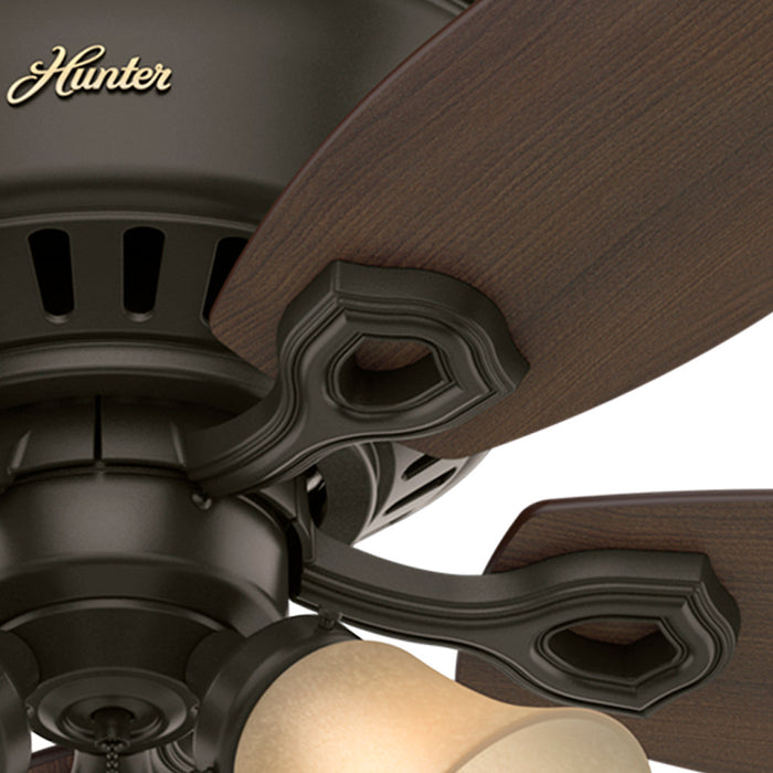 Builder Low Profile Ceiling Fan with Light Fixture - Bronze