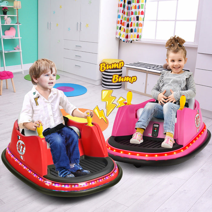 12v Vehicle 360¡a Spin Race Toy Kids Ride On Bumper Car W/ Remote Control Pink