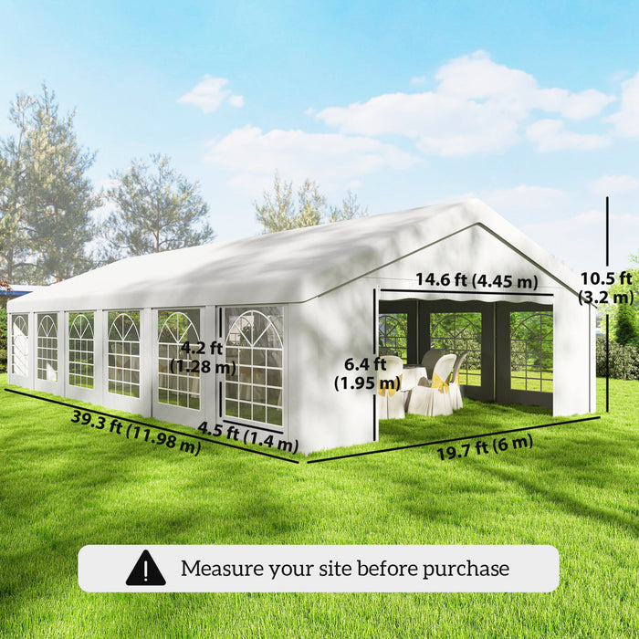 Outsunny 20' x 40' Large Party Tent with 12 Removable Window Sidewalls