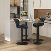 HOMCOM Bar Stool Set of 2 Fabric Adjustable Height Counter Chairs Black
