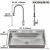MultiSINK 45 in. Dual Mounted 3-Level Workstation Kitchen Sink, Faucets, Glass Rinser,Stainless Steel- J-WP30 Laundry Combo | Evier poste de travail MultiSINK 45 po, double pose, 3 niveaux, robinets, rince-verre, inox - J-WP30