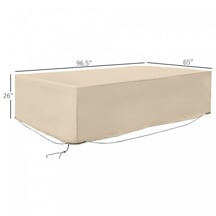 Outsunny 97\" X 65\" X 26\" Outdoor Patio Furniture Cover, Waterproof, Beige