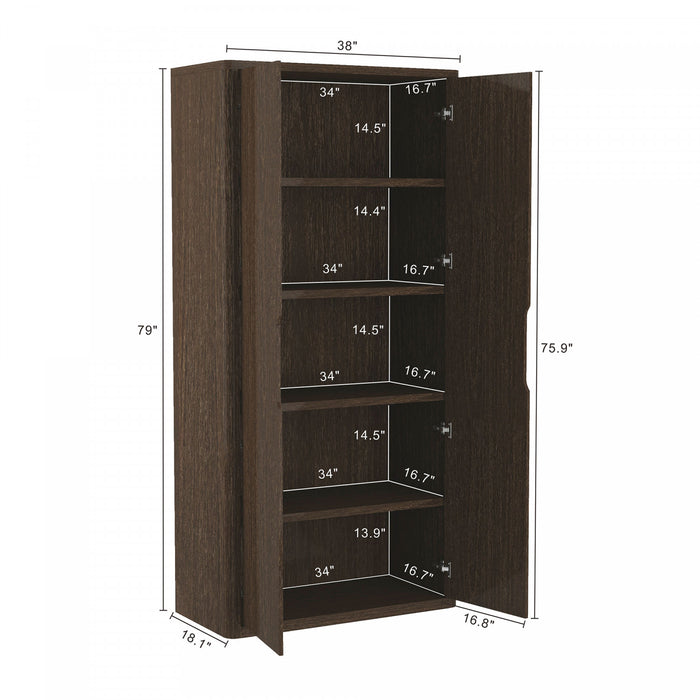 Rivington Modern 38\" Bookcase Cabinet in Walnut - Set of 3
