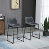 HOMCOM Bar Stools Set of 2, Counter Height Barstools with Back, Black