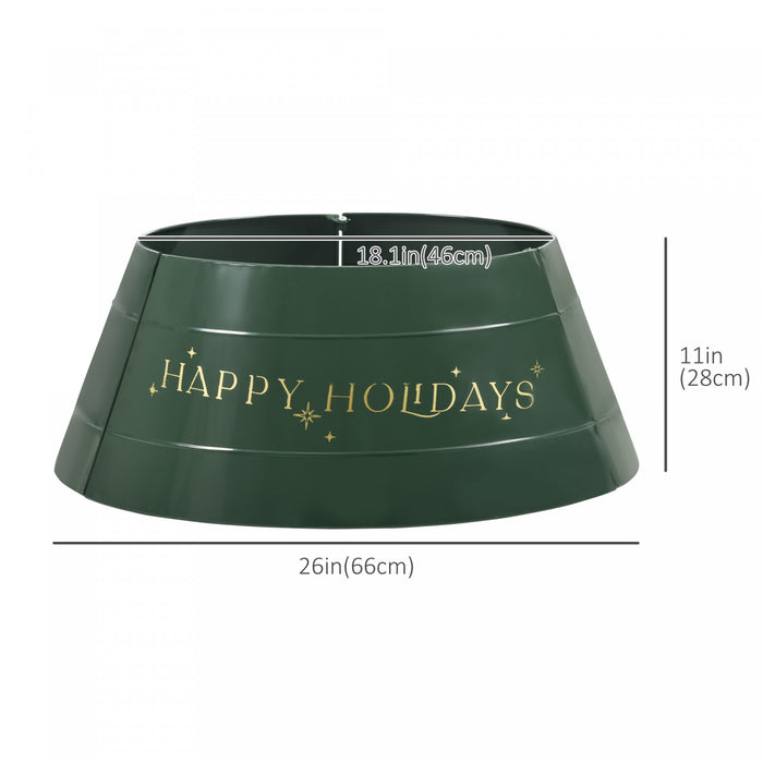 Homcom 26 Inch Christmas Tree Collar Ring, Stand Cover For Decor, Green
