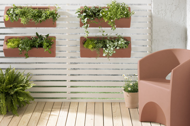 Dalya 4-Piece Outdoor Wall Planter - Burnt Orange