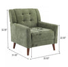 Midway Mid-Century Modern Armchair with Tufted Waffle Stitch, Green, Walnut | Midway Fauteuil Moderne du Milieu de Siecle a Point Capitonne Gaufre, Vert, Noyer