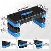 Soozier Aerobic Exercise Step Platform, 4"/6"/8" Height Adjustable Aerobic Stepper with Risers, Workout Stepper for Home Gym, Men, Women, Cardio Fitness, Strength Training, Blue