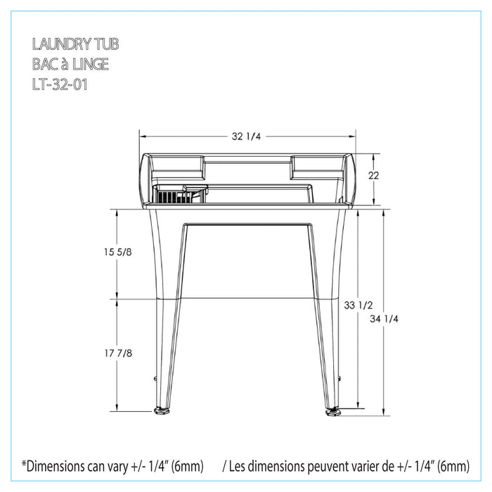 Tewel Laundry Tub Accent Cabinet - White