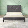 Judy Upholstered Platform Bed with Headboard in Dark Grey - Full Size | Judy lit plateforme rembourré avec tête de lit gris foncé - Double