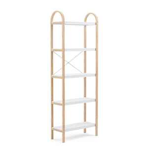 Umbra Modern Bellwood 5-Shelf Bookcase - White and Natural