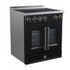 Forno Torino French Door 30 Inch Black Induction Range, 4.32 cu.ft. - FFSIN0950-30BLK Electric Range | Cuisiniere a induction Torino de 30 po, noire, avec portes francaises, 4,32 pi³ – FFSIN0950-30BLK