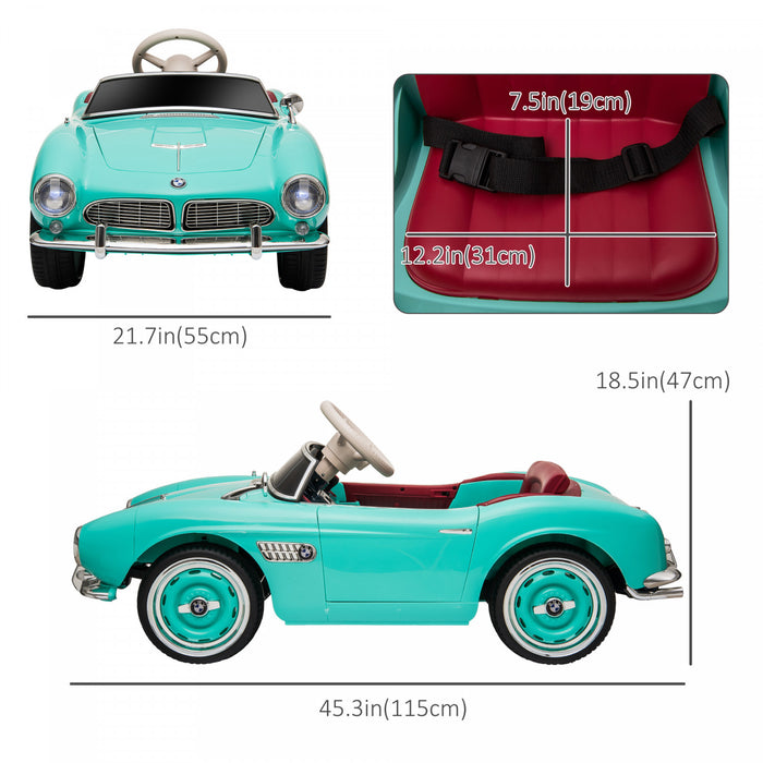 Aosom 12v Electric Powered Ride-On Car For Kids With Remote Control, Battery Powered Electric Vehicle With Easy Transport, Lights, Mp3, Suspension System, Green