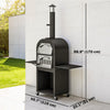 Outsunny Outdoor Wood Fired Pizza Oven with Side Shelves and Open Cabinet, Pizza Maker on Wheels with Thermometer, Stone, Peel, Cover, Grill Grate, for Barbecue, Picnic, Camping