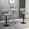 HOMCOM Adjustable Bar Stools Set of 2 with Footrest Back for Dining Room