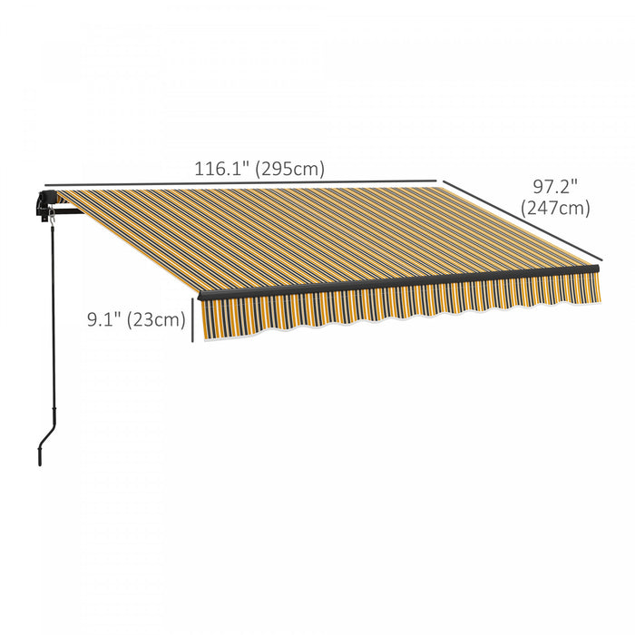 Outsunny 10' X 8' Patio Retractable Awning Sunshade Shelter, Amber