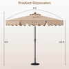 Costway 9 FT Patio Umbrella 2-Tier Market Table Umbrella with Sun-Protective Canopy Brown