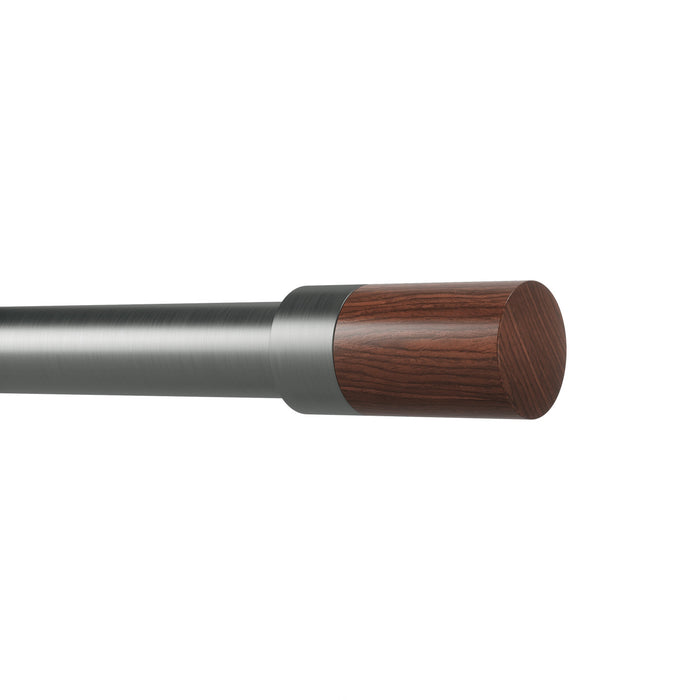 Umbra Blok Gun Metal Expandable 1\" Curtain Rod - 72\"-144\" 