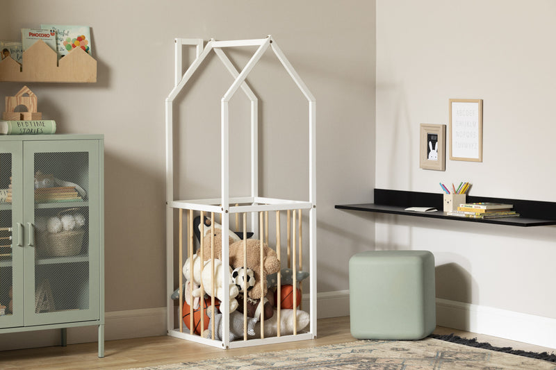 Ohana House-Shaped Toy Storage - White/Natural