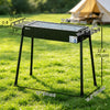 Outsunny Portable Outdoor Charcoal BBQ Grill with Side Seasoning Baskets, Hooks, and Barbecue Nets for Outdoor, Garden, Cooking, Picnic, Camping, Black