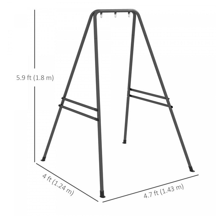 Outsunny Hammock Chair Stand Metal Frame Hammock Stand, Black