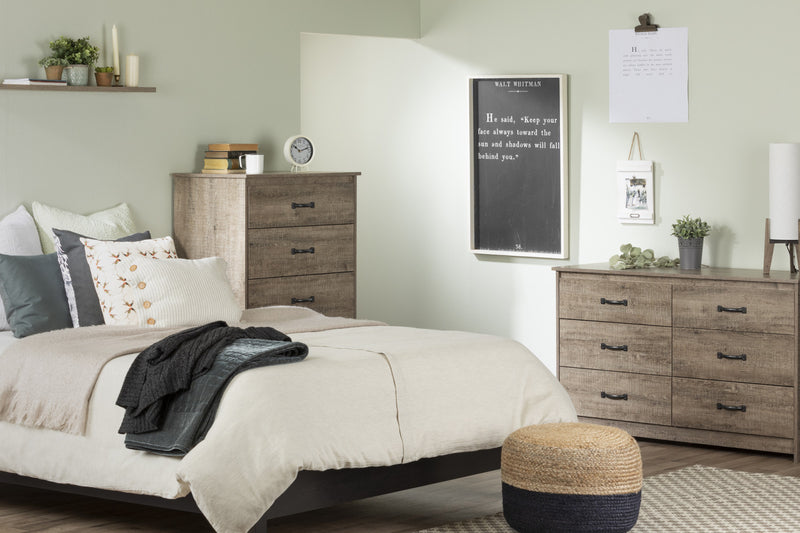 Tassio 6-Drawer Dresser Weathered Oak - South Shore